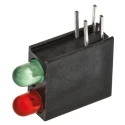 Dialight Red, Green Right Angle PCB LED Indicator 5 mm (T-1 3/4), 2 LEDs 2.8 V Multicolour 553-0112-200F