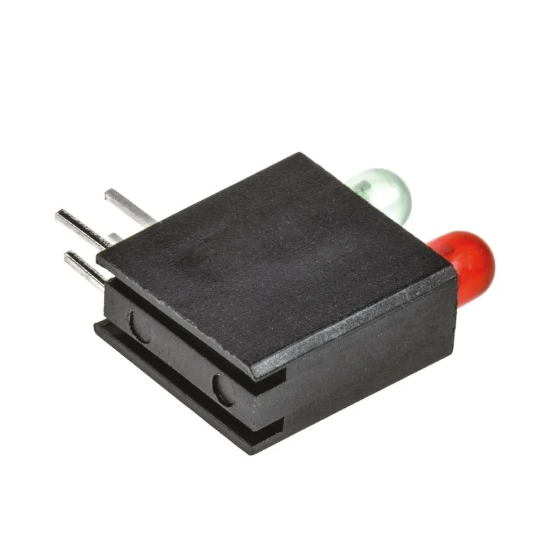 Dialight Red, Green Right Angle PCB LED Indicator 5 mm (T-1 3/4), 2 LEDs 2.8 V Multicolour 553-0112-200F