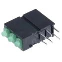 Dialight Green Right Angle PCB LED Indicator 5 mm (T-1 3/4), 3 LEDs 2.5 V Single Colour 570-0100-222F