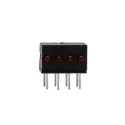 Dialight Red Right Angle PCB LED Indicator 5 mm (T-1 3/4), 4 LEDs, 2 V Single Colour 555-4001F