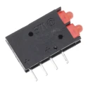 Dialight Red Right Angle PCB LED Indicator 5 mm (T-1 3/4), 2 LEDs, 2 V Single Colour 571-0111-100F