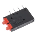 Dialight Red Right Angle PCB LED Indicator 5 mm (T-1 3/4), 2 LEDs, 2 V Single Colour 571-0111-100F