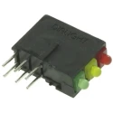 Dialight Green, Red, Yellow Right Angle PCB LED Indicator 5 mm (T-1 3/4), 3 LEDs 2.5 V Multicolour 570-0100-132F