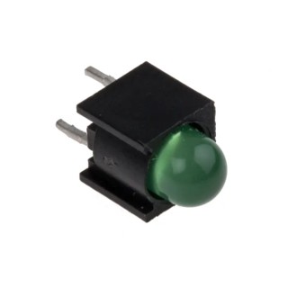Dialight Green Top PCB LED Indicator 5 mm (T-1 3/4), 1 LED, 2.1 V, Single Colour 550-0204F