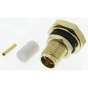 RS PRO Coaxial Connector Panel Mount Female SMA Straight Body Crimp 18GHz Gold Plated 546-3153