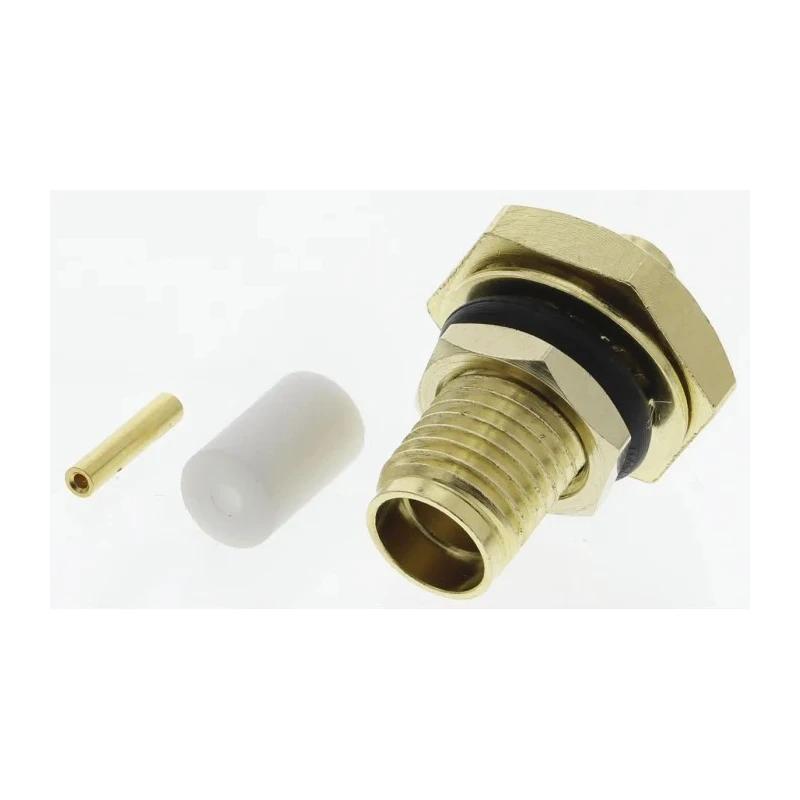 RS PRO Coaxial Connector Panel Mount Female SMA Straight Body Crimp 18GHz Gold Plated 546-3153