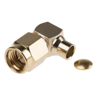 RS PRO Coaxial Connector Cable Male SMA 50 Ω Right Angle Body Solder 546-3096