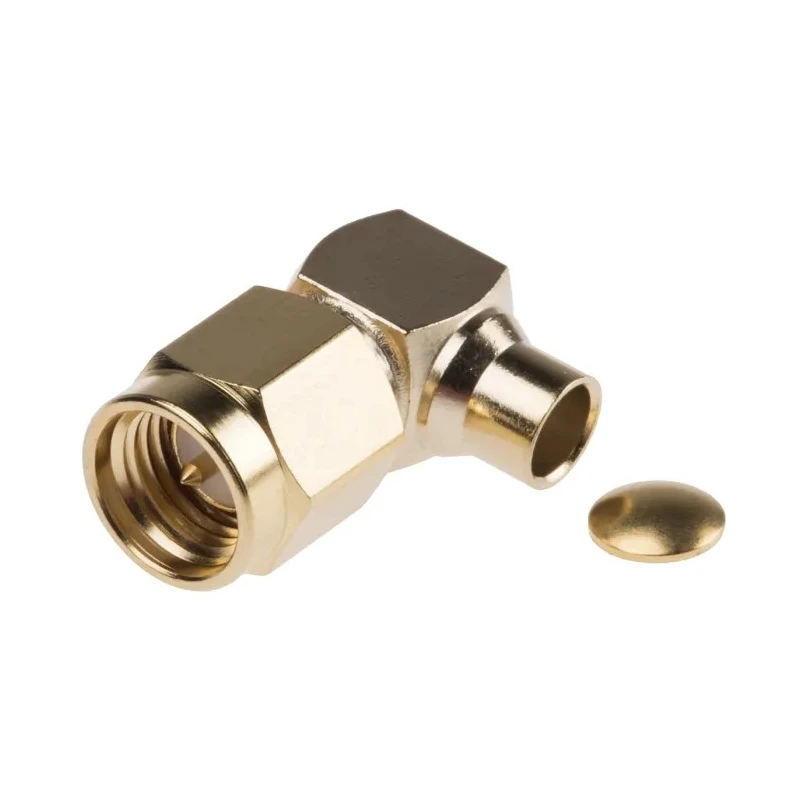 RS PRO Coaxial Connector Cable Male SMA 50 Ω Right Angle Body Solder 546-3096
