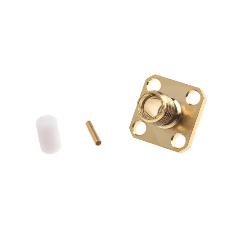 RS PRO Coaxial Connector Flange Female SMA, 50 Ω, Straight Body Solder 546-3169