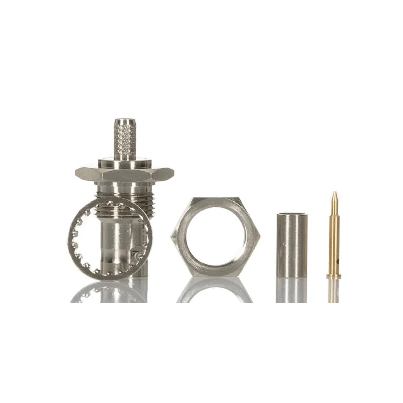 RS PRO Coaxial Connector Panel Mount Female BNC 50 Ω Straight Body Crimp 4GHz 85°C 546-2784