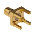 RS PRO Coaxial Connector PCB Mount Female SMB Connector 50 Ω Impedance, Straight Body, Solder Termination, Gold 546-3399