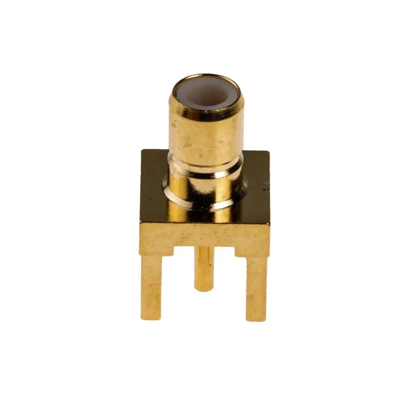 RS PRO Coaxial Connector PCB Mount Female SMB Connector 50 Ω Impedance, Straight Body, Solder Termination, Gold 546-3399