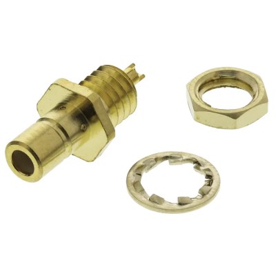 RS PRO Coaxial Connector Panel Mount Male SMB, 50 Ω, Straight Body Solder 546-3383