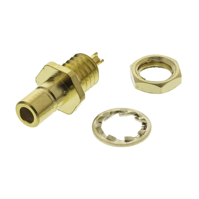 RS PRO Coaxial Connector Panel Mount Male SMB, 50 Ω, Straight Body Solder 546-3383
