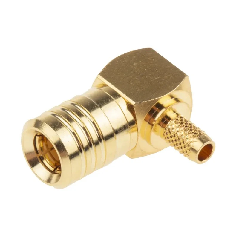 RS PRO 50 Ω Right Angle Coaxial Connector Cable Male SMB, Gold Plated, Crimp Termination RG174A/U 4GHz 546-3377