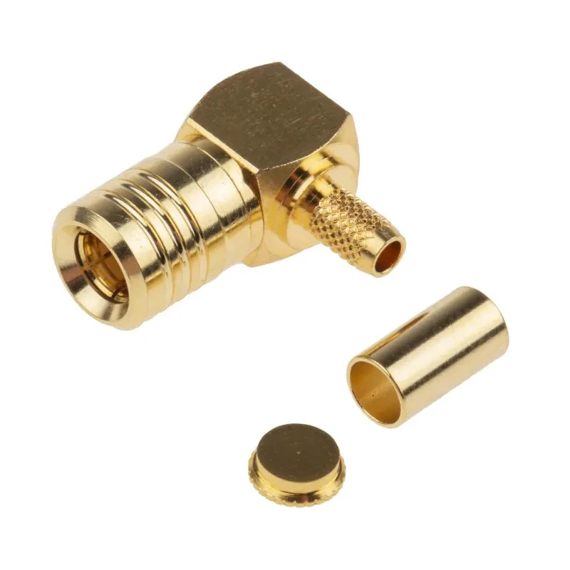 RS PRO 50 Ω Right Angle Coaxial Connector Cable Male SMB, Gold Plated, Crimp Termination RG174A/U 4GHz 546-3377