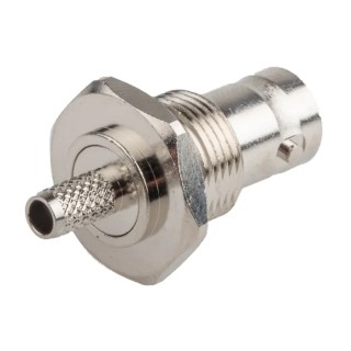 RS PRO Coaxial Connector Panel Mount Female BNC 50 Ω Straight Body Crimp 546-3743