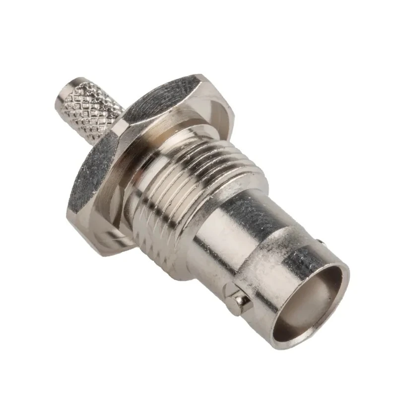 RS PRO Coaxial Connector Panel Mount Female BNC 50 Ω Straight Body Crimp 546-3743