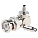 RS PRO Coaxial Connector Cable Male BNC, 50 Ω, Right Angle Body Crimp, RG174 Cable, 4 GHz, Nickel Plated 546-3894