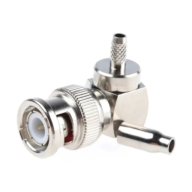 RS PRO Coaxial Connector Cable Male BNC, 50 Ω, Right Angle Body Crimp, RG174 Cable, 4 GHz, Nickel Plated 546-3894