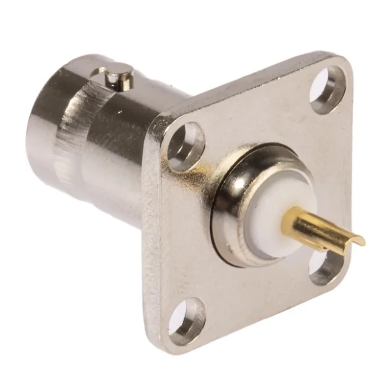 RS PRO Coaxial Connector Flange Female BNC, 50 Ω, Straight Body, Solder Termination, 4 GHz Operating Frequency 546-4005