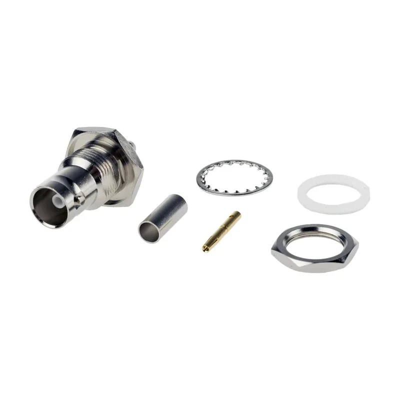 RS PRO Coaxial Connector Panel Mount Female BNC 75 Ω Straight Body Crimp 546-3923