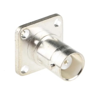 RS PRO Coaxial Connector Flange Female BNC, 50 Ω, Straight Body Solder 546-4487
