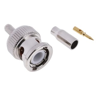 RS PRO Coaxial Connector Cable Male BNC, 50 Ω, Straight Body Crimp, RG174 Cable, 4GHz Operating Frequency 546-3620
