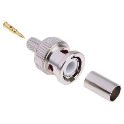 RS PRO Coaxial Connector Cable Male BNC 75 Ω Straight Body Crimp 4 GHz Operating Frequency 546-4869