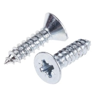 RS PRO Bright Zinc Steel Countersunk Head Self-Tapping Screw 19mm Thread Size 10 546-5575