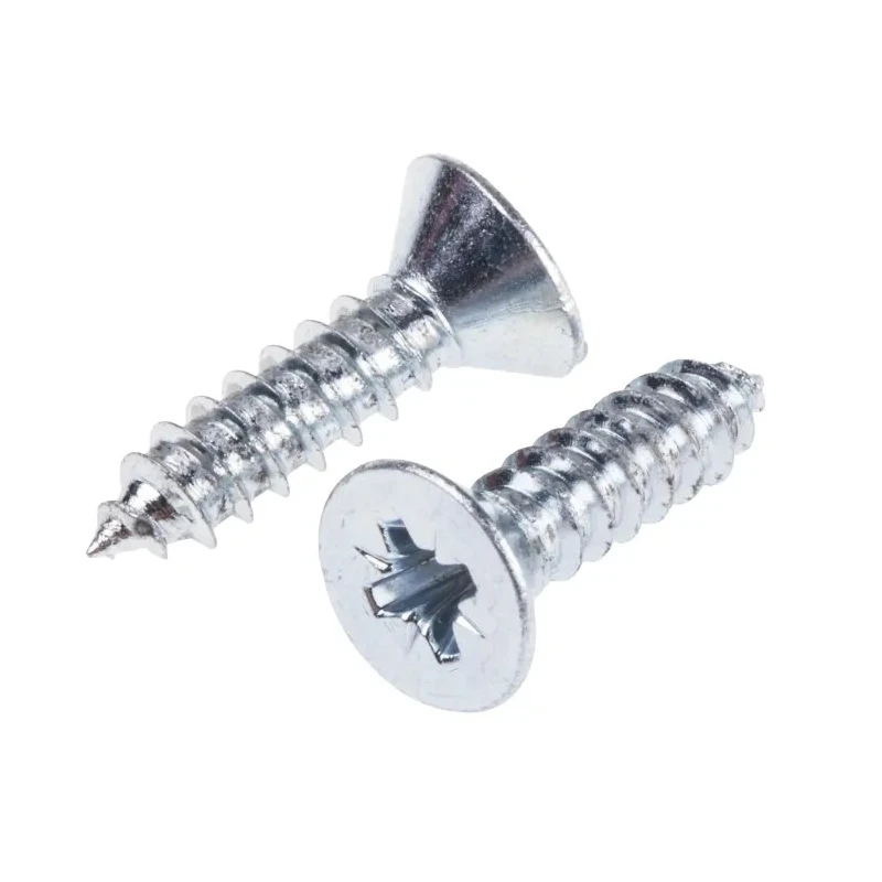 RS PRO Bright Zinc Steel Countersunk Head Self-Tapping Screw 19mm Thread Size 10 546-5575