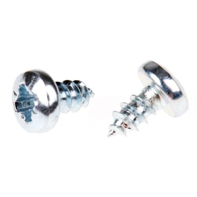 RS PRO Bright Zinc-Plated Steel Pan Head Self-Tapping Screw No. 6 Thread Size 6.5 mm Length 546-5648