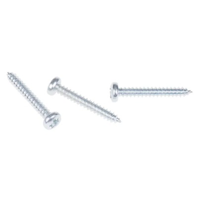 RS PRO Bright Zinc Steel Pan Head Self-Tapping Screw 25mm Thread Size 6 A4 Grade 546-5682