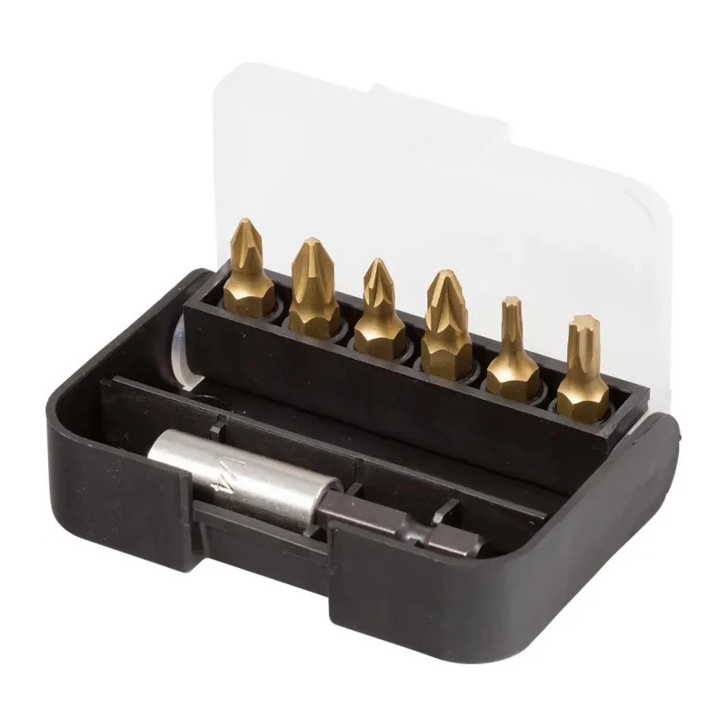 RS PRO Pozidriv Torx Phillips Screwdriver Bit Set 7 Pieces Stainless Steel 1/4 in Drive Size 50mm Length 125-0438