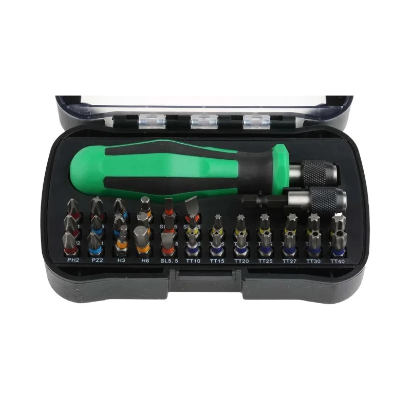 RS PRO Hex Screwdriver Bit Set, 32 Pieces, Stainless Steel, 25mm Length, 1/4 inch Hex Drive 125-0441