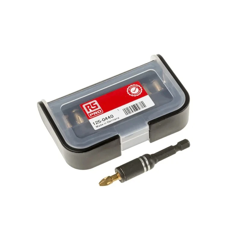 RS PRO Screwdriver Bit Set, Hex Drive, Diamond Impact, Phillips Pozidriv Torx Heads, 25mm Length, 10 Pieces 125-0440