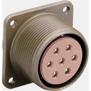 JAE Copper Alloy Straight 10 Way Box Mount MIL Spec Circular Connector Female Contacts Black Shell Size 18 N/MS3102A18-1S