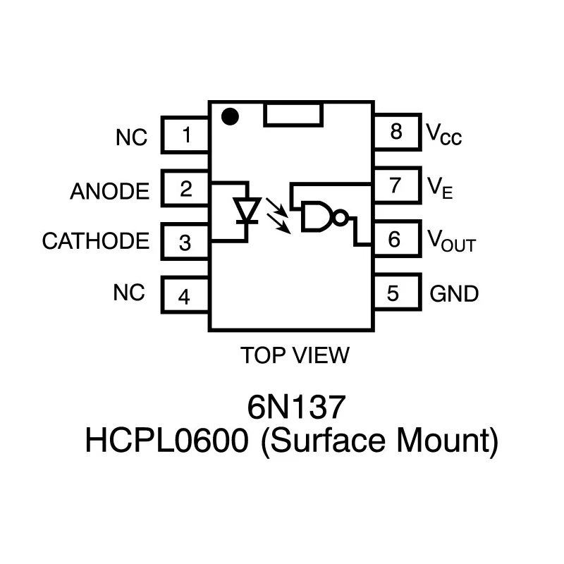 Broadcom DC Input Optocoupler, Through Hole, 8-Pin SOIC HCPL-0600-000E