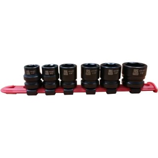 RS PRO 6-Piece 1/2 in Impact Socket Set Chrome Molybdenum Steel Blackened Finish 125-0929