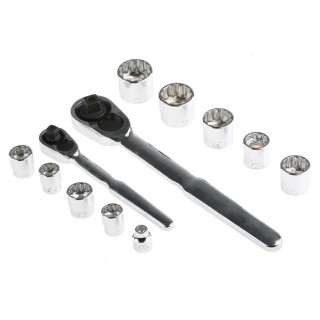 RS PRO 35-Piece 3/8 in Low Profile Socket Set Chrome Vanadium Steel 3/8 in Drive 125-0927