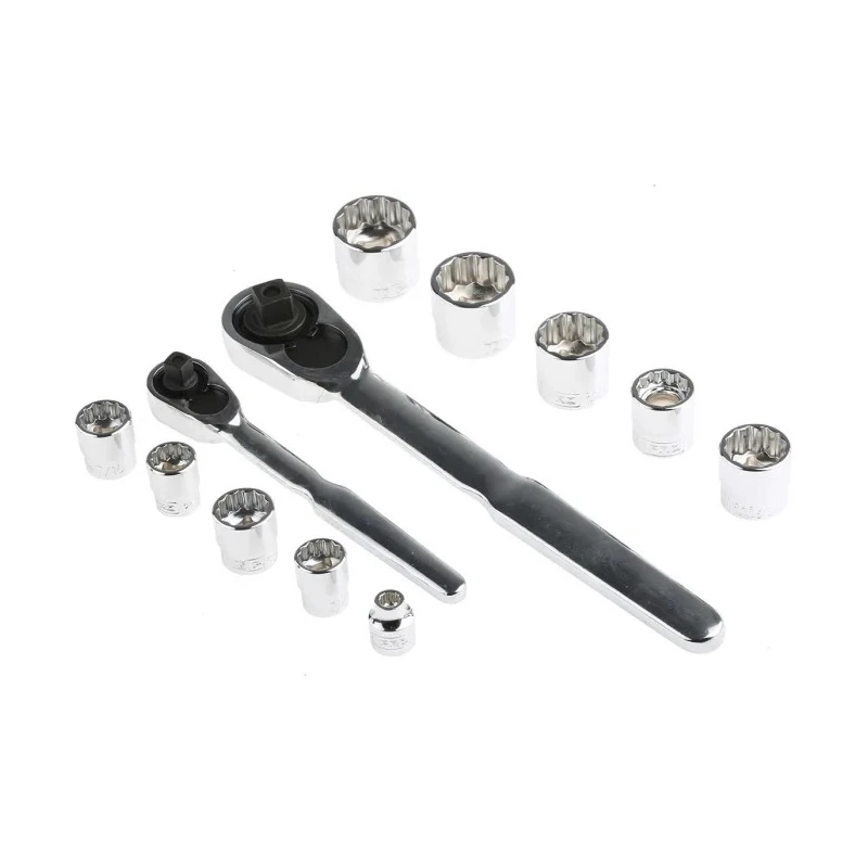 RS PRO 35-Piece 3/8 in Low Profile Socket Set Chrome Vanadium Steel 3/8 in Drive 125-0927