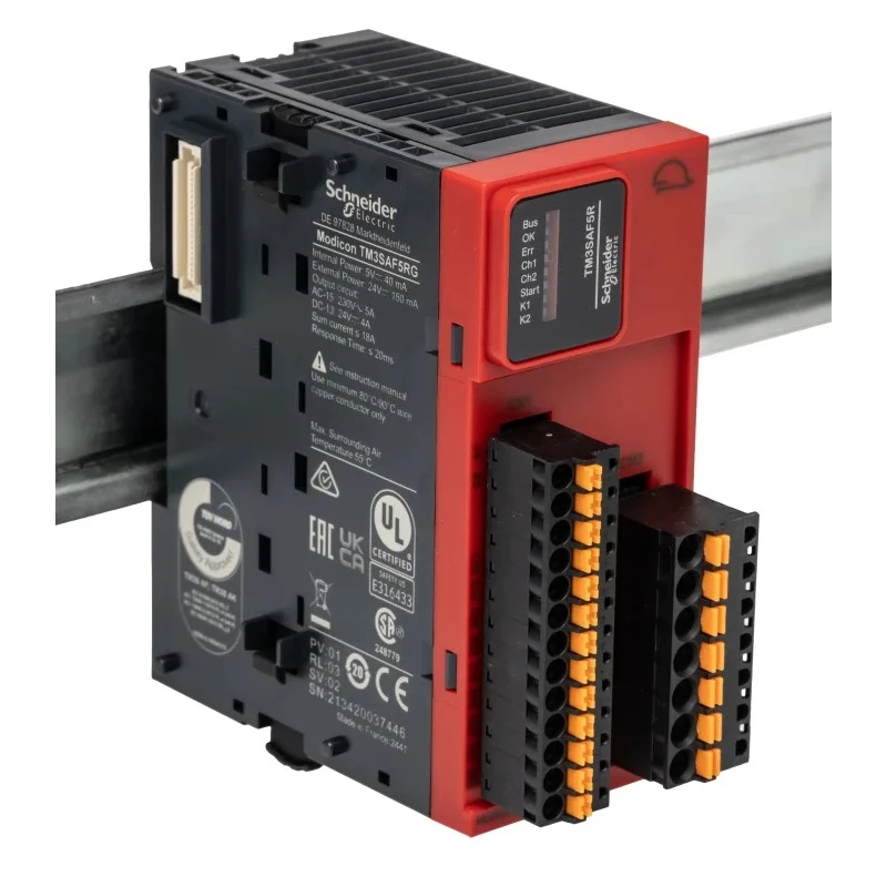 Schneider Electric Modicon TM Series Safety Module 24V DC Supply for Emergency Stop Switch Monitoring TM3SAF5RG