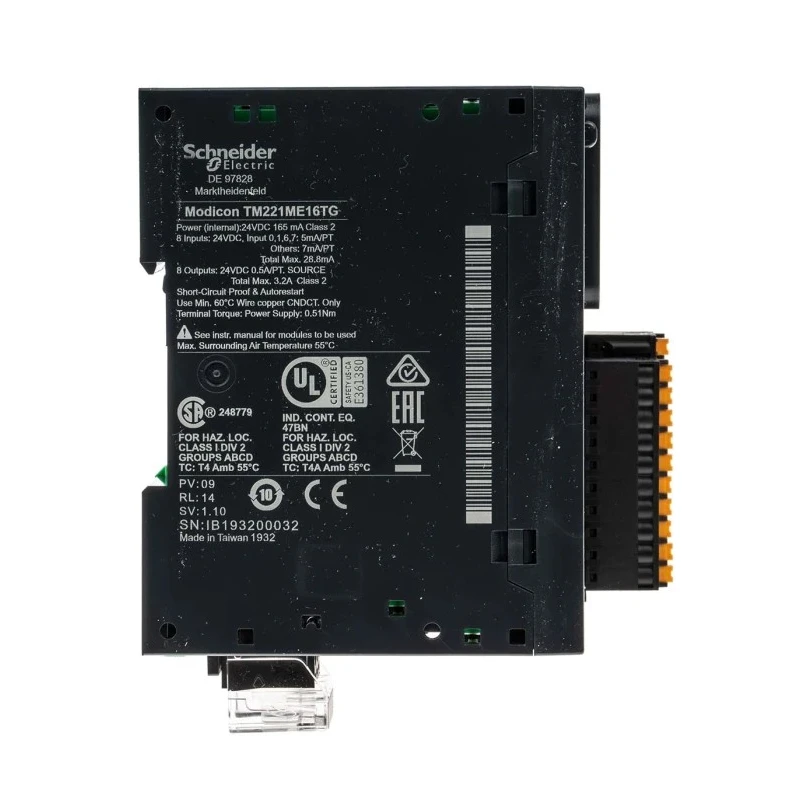Schneider Electric Modicon M221 Series PLC CPU 8-Input Discrete Input 8 Outputs Transistor Output TM221ME16TG