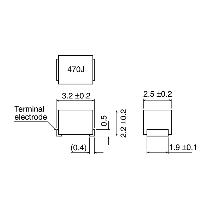 TDK 1210 Shielded Wirewound Surface Mount Inductor with Ferrite Core 1 μH ±5% 400 mA Idc Q:30 NLV32T-1R0J-PF
