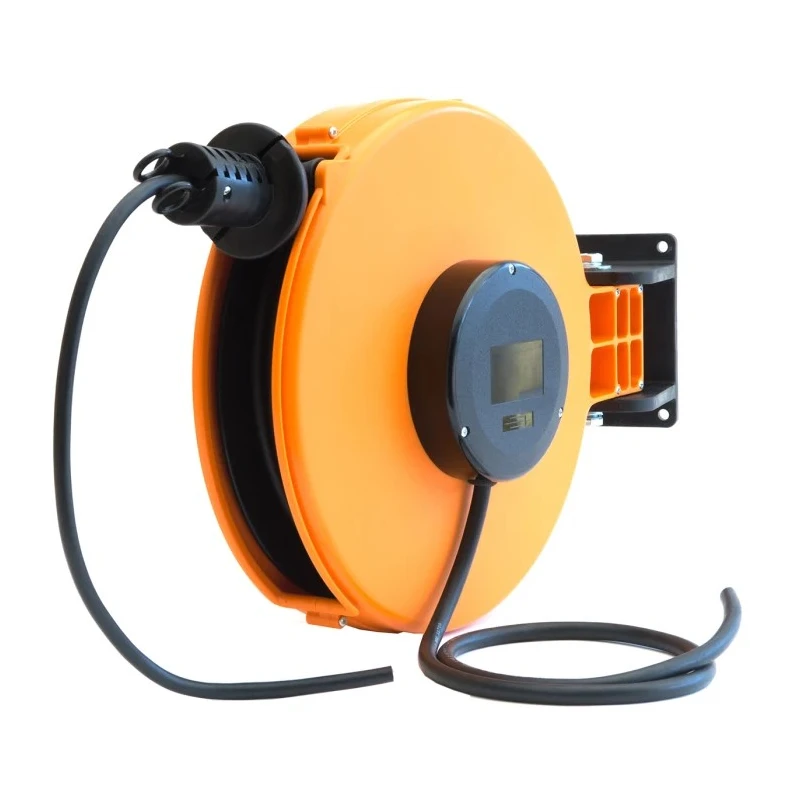 Schill 10 Meter Rubber Jacketed Cable Reel with 0 Sockets, 230V, 32A Current, Auto Rewind, IP40 