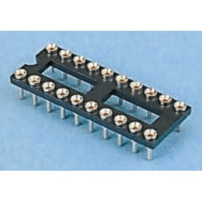 E-TEC 2.54 mm Pitch Vertical 20 Way Through Hole Turned Pin Open Frame DIL Socket 1A LOP-320-S083-95