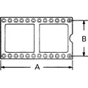 E-TEC 2.54 mm Pitch Vertical 20 Way Through Hole Turned Pin Open Frame DIL Socket 1A LOP-320-S083-95