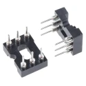 E-TEC 2.54 mm Pitch Vertical 6 Way Through Hole Turned Pin Open Frame DIL Socket, 3A POS-306-S001-95