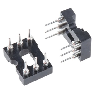E-TEC 2.54 mm Pitch Vertical 6 Way Through Hole Turned Pin Open Frame DIL Socket, 3A POS-306-S001-95