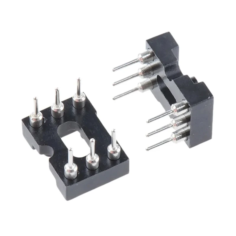 E-TEC 2.54 mm Pitch Vertical 6 Way Through Hole Turned Pin Open Frame DIL Socket, 3A POS-306-S001-95
